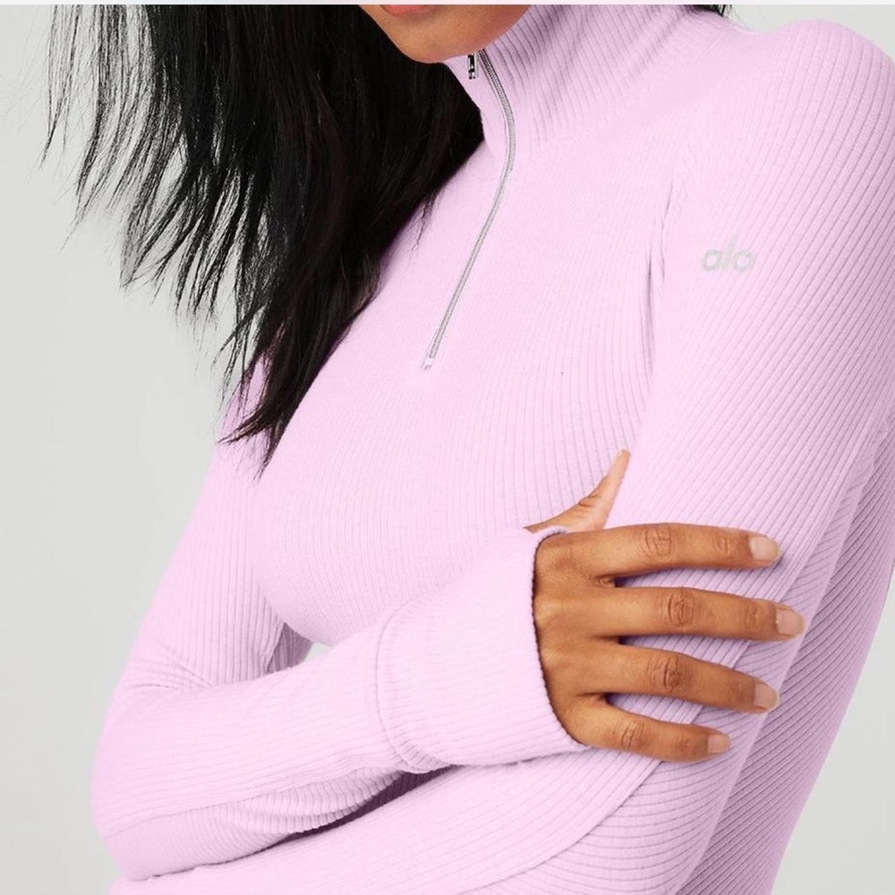 Alo Pink Ribbed Bodysuit